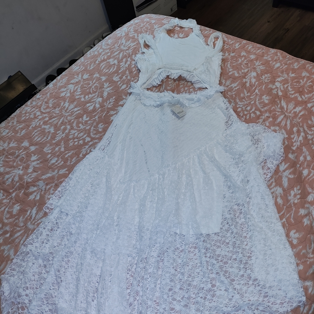 Free People white lace dress